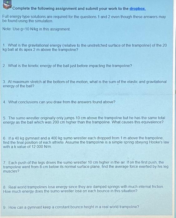 Complete the following assignment and submit your | Chegg.com