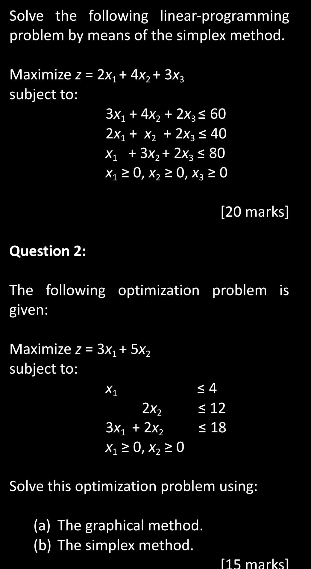solve the following linear programming problem graphically maximize z=3x2y