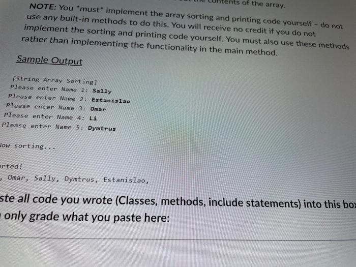 Solved In this course, we learned several ways to sort an | Chegg.com