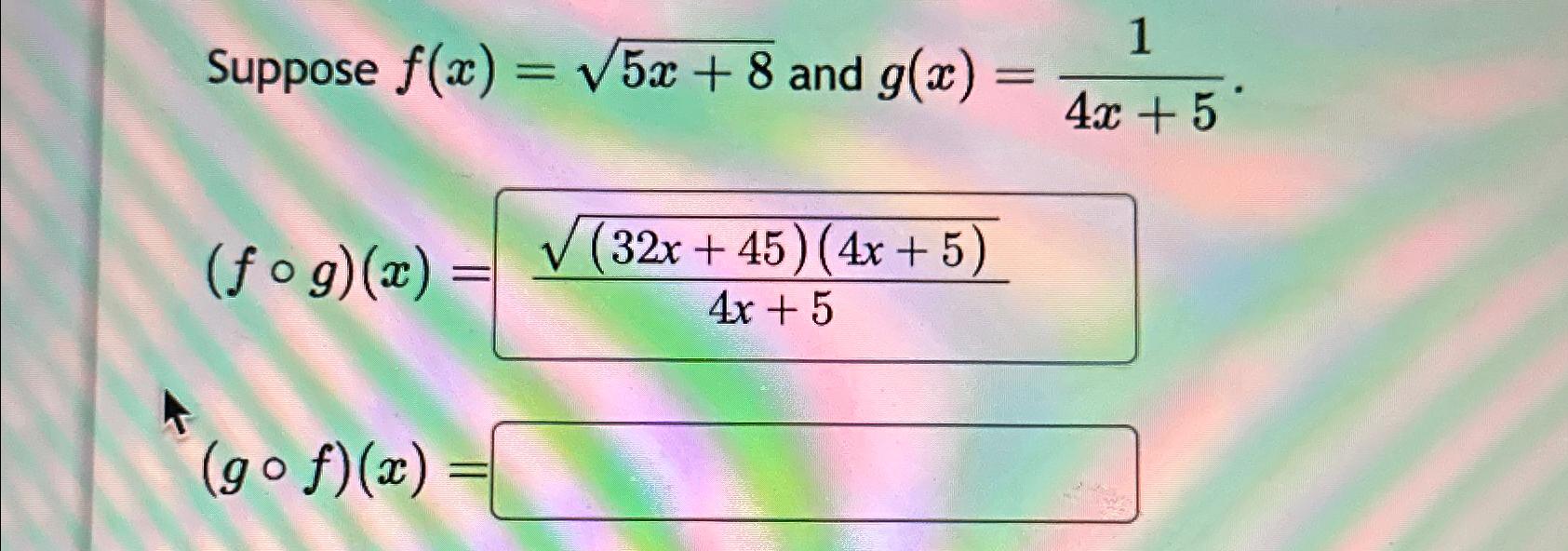 Solved Suppose F X 5x 82 ﻿and