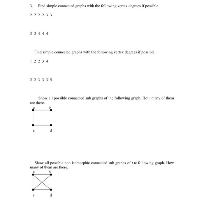 Solved Show all possible connected sub graphs of the | Chegg.com