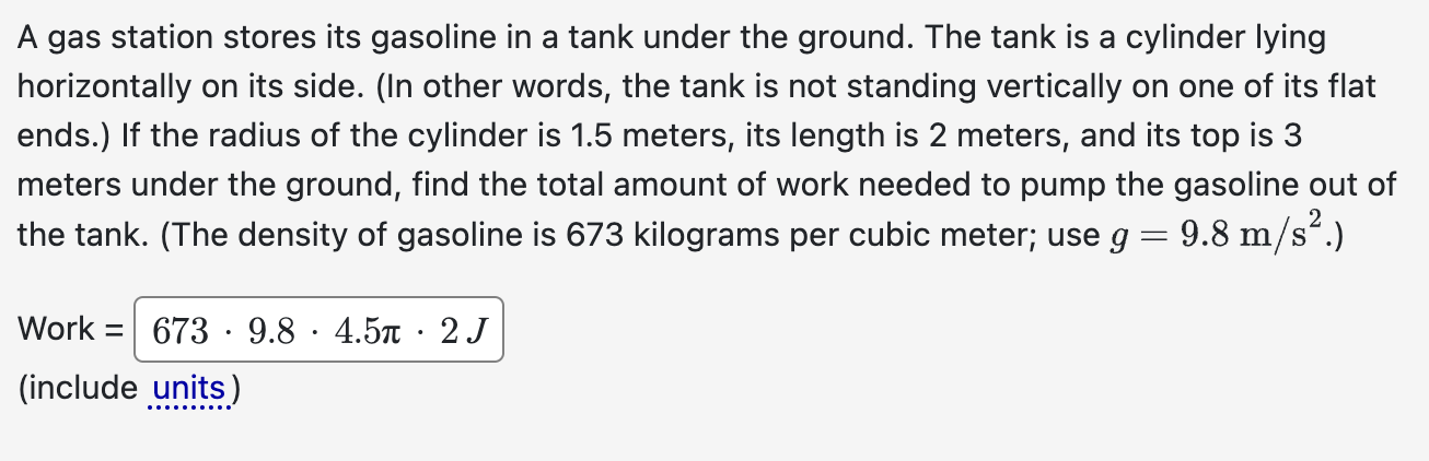 Solved A gas station stores its gasoline in a tank under the | Chegg.com