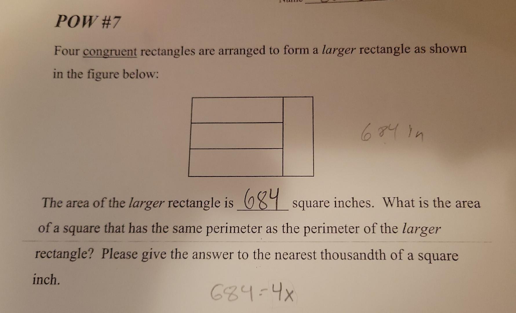 Four Rectangles, 2 Squares