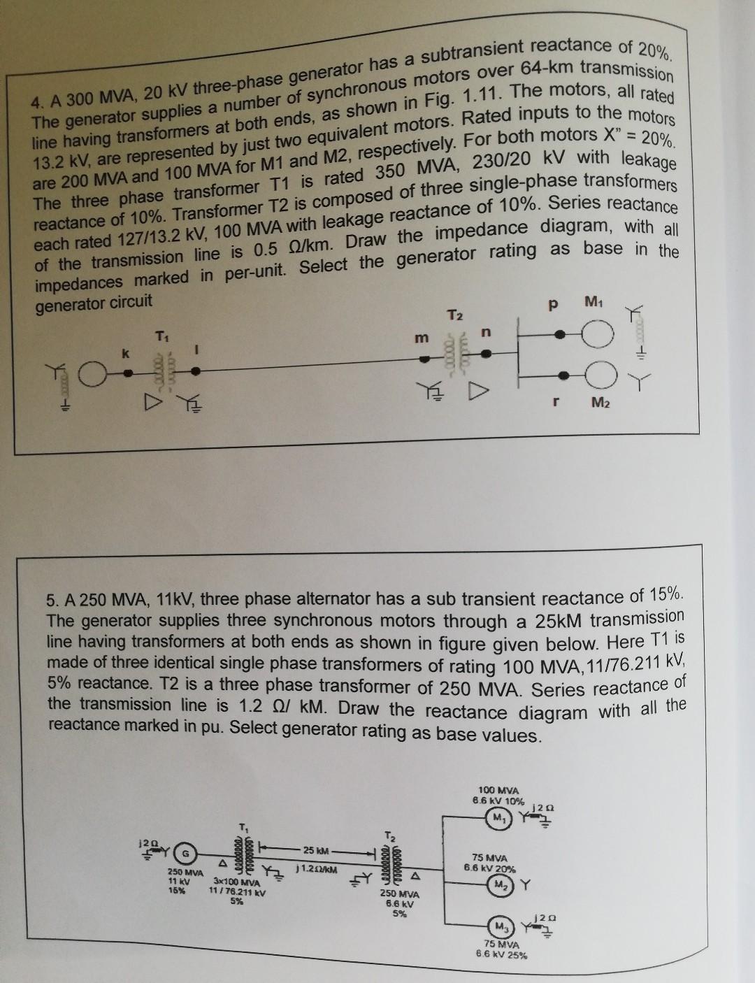 Solved 4. A 300 MVA, 20 kV three-phase generator has a | Chegg.com