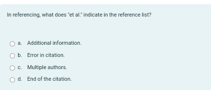 Solved In referencing, what does 