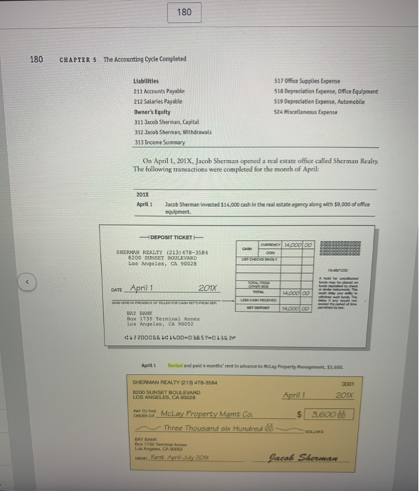 Solved 180 180 CHAPTER 5 The Accounting Cycle Completed | Chegg.com