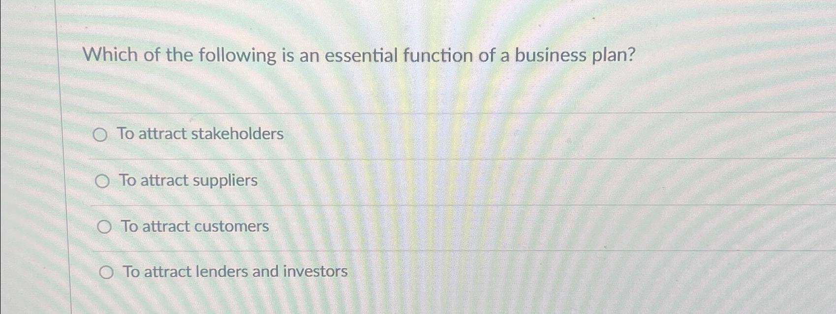 Solved Which of the following is an essential function of a | Chegg.com
