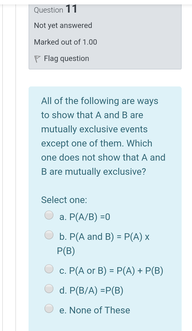 Solved Question 11 Not yet answered Marked out of 1.00 P | Chegg.com