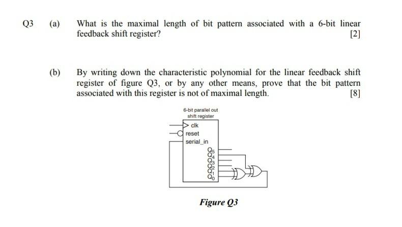 Solved Q3 (a) What is the maximal length of bit pattern | Chegg.com