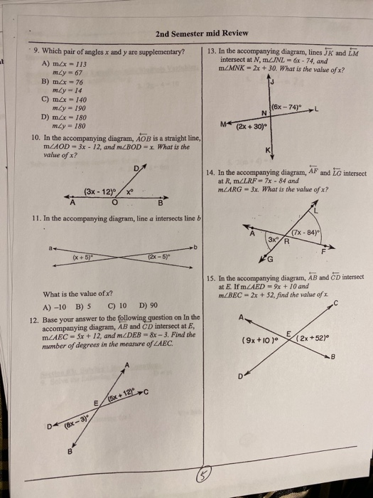 JMAP Worksheets By Topic ANGLES Complementary, 49 OFF