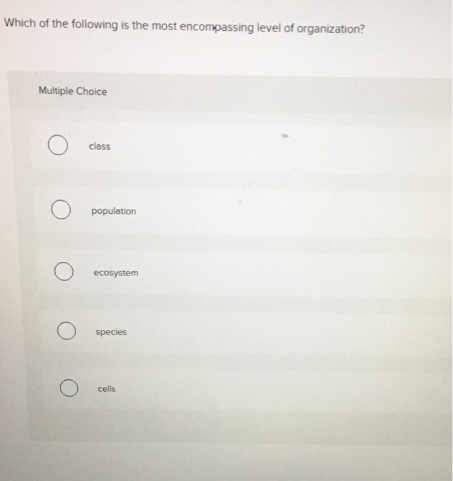 Solved Which Of The Following Is The Most Encompass Ing 