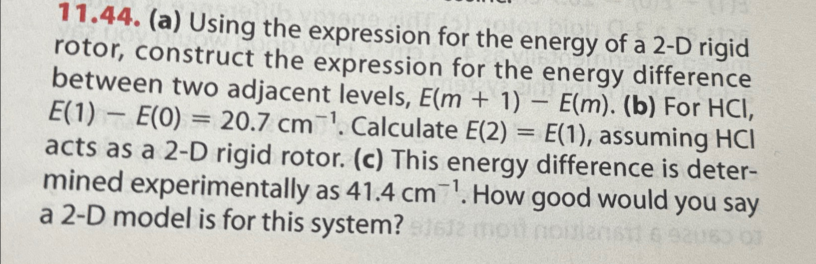 Solved 11.44. (a) ﻿Using the expression for the energy of a | Chegg.com