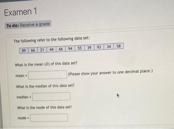 Solved The following refer to the following data set: What | Chegg.com
