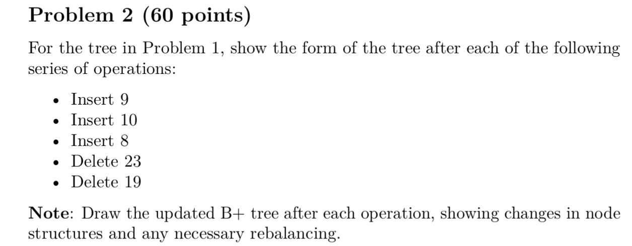 Solved by an EXPERT Problem 2 (60 ﻿points)For the tree in Problem 1 ...