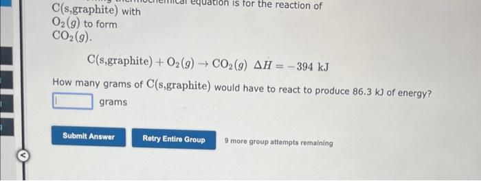 Solved C(s, graphite) with O2(g) to form CO2(g) C(s, | Chegg.com