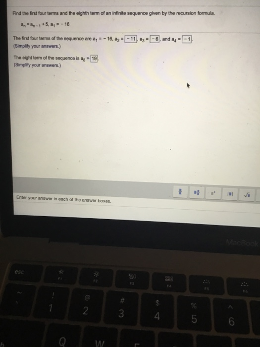 Solved Find the first four terms and the eighth term of an | Chegg.com