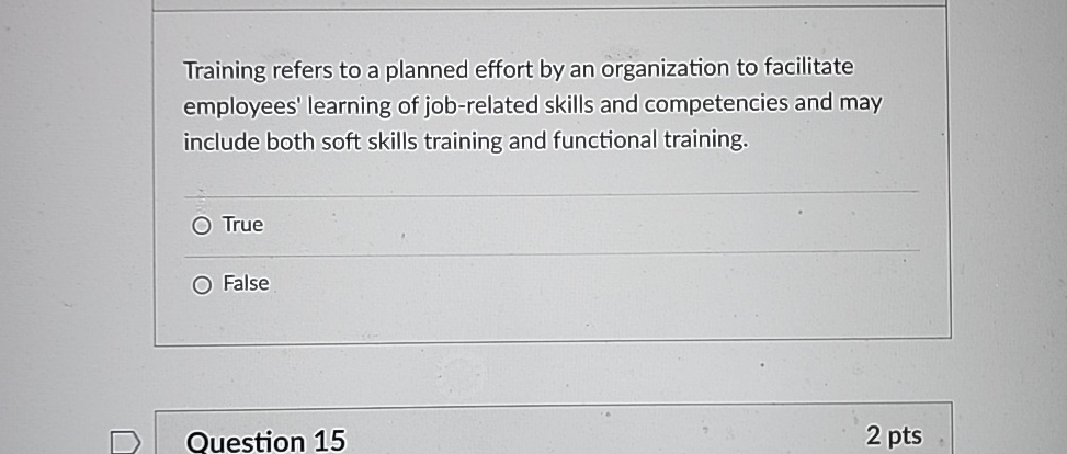 Solved Training refers to a planned effort by an | Chegg.com