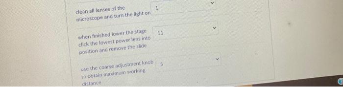 Solved put these steps of using the microscope in order of | Chegg.com