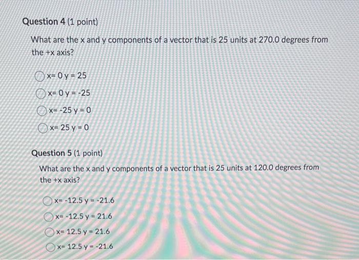 Solved What are the x and y components of the vector 10.0 m | Chegg.com