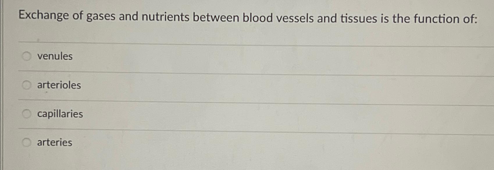 it allows the exchange of gases and nutrients between blood and tissues