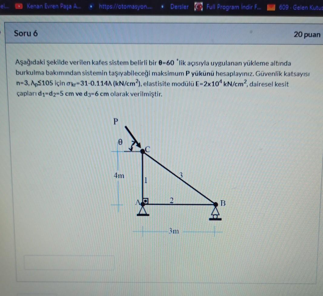 Solved Calculate the maximum load P that the system can | Chegg.com