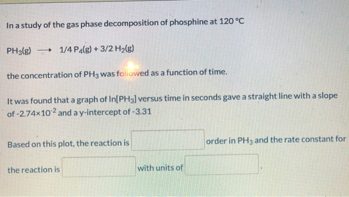 Solved In a study of the gas phase decomposition of | Chegg.com