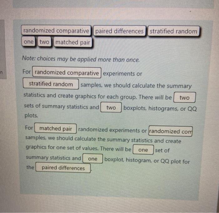 Solved randomized comparative paired differences stratified | Chegg.com