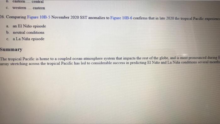 Solved TAO/TRITON Monthly Data November 2020 SST (c) And | Chegg.com