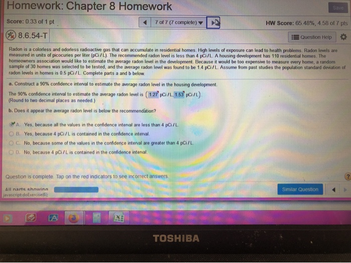 Solved Homework: Chapter 8 Homework Score: 0.33 of 1 pt 7 of | Chegg.com