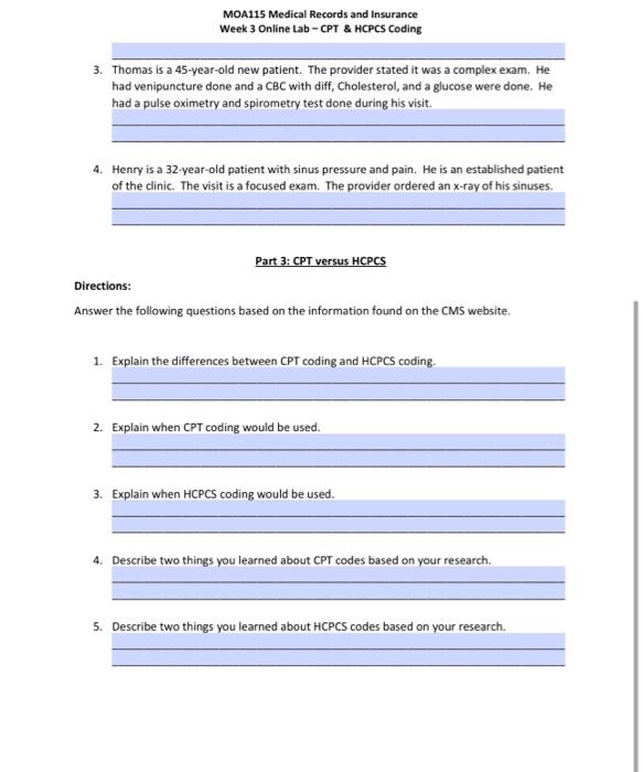 Solved Part 1=CPT Coding Chapter 14 Procedural Coding | Chegg.com