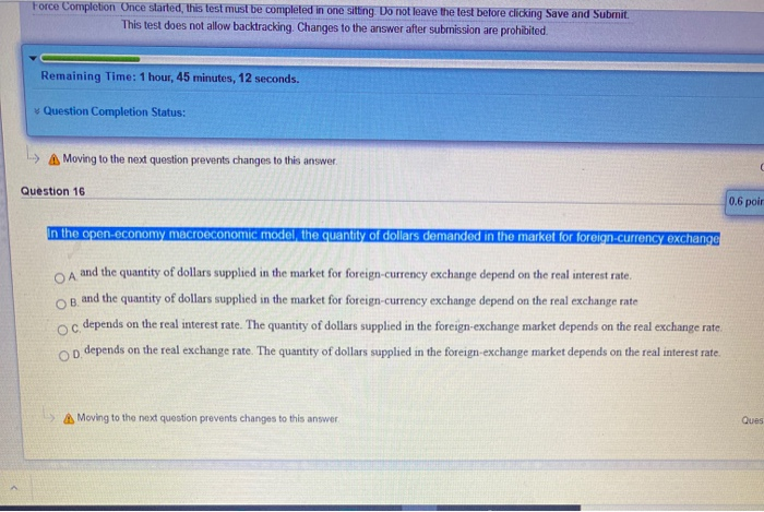 Solved Force Completion Once started, this test must be | Chegg.com