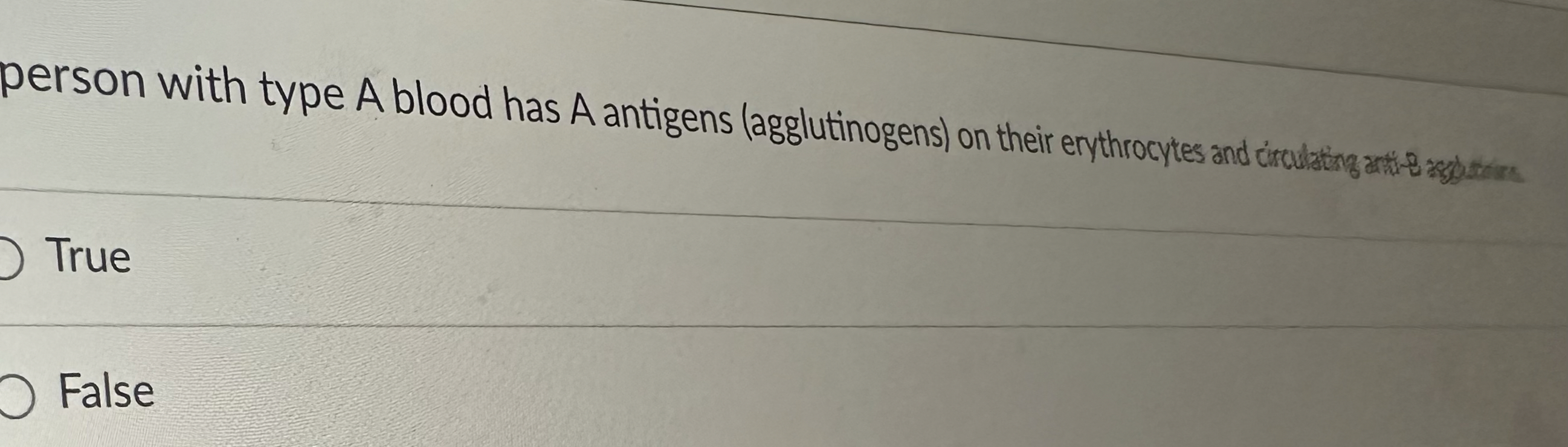 Solved a person with type A blood has A antigens | Chegg.com