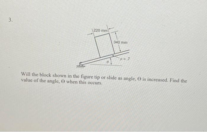 Solved Will the block shown in the figure tip or slide as | Chegg.com