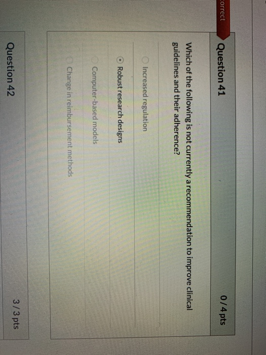 Solved correct Question 41 0/4 pts Which of the following is | Chegg.com