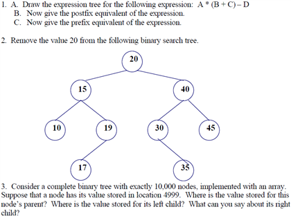 Solved A. Draw the expression tree for the following Chegg