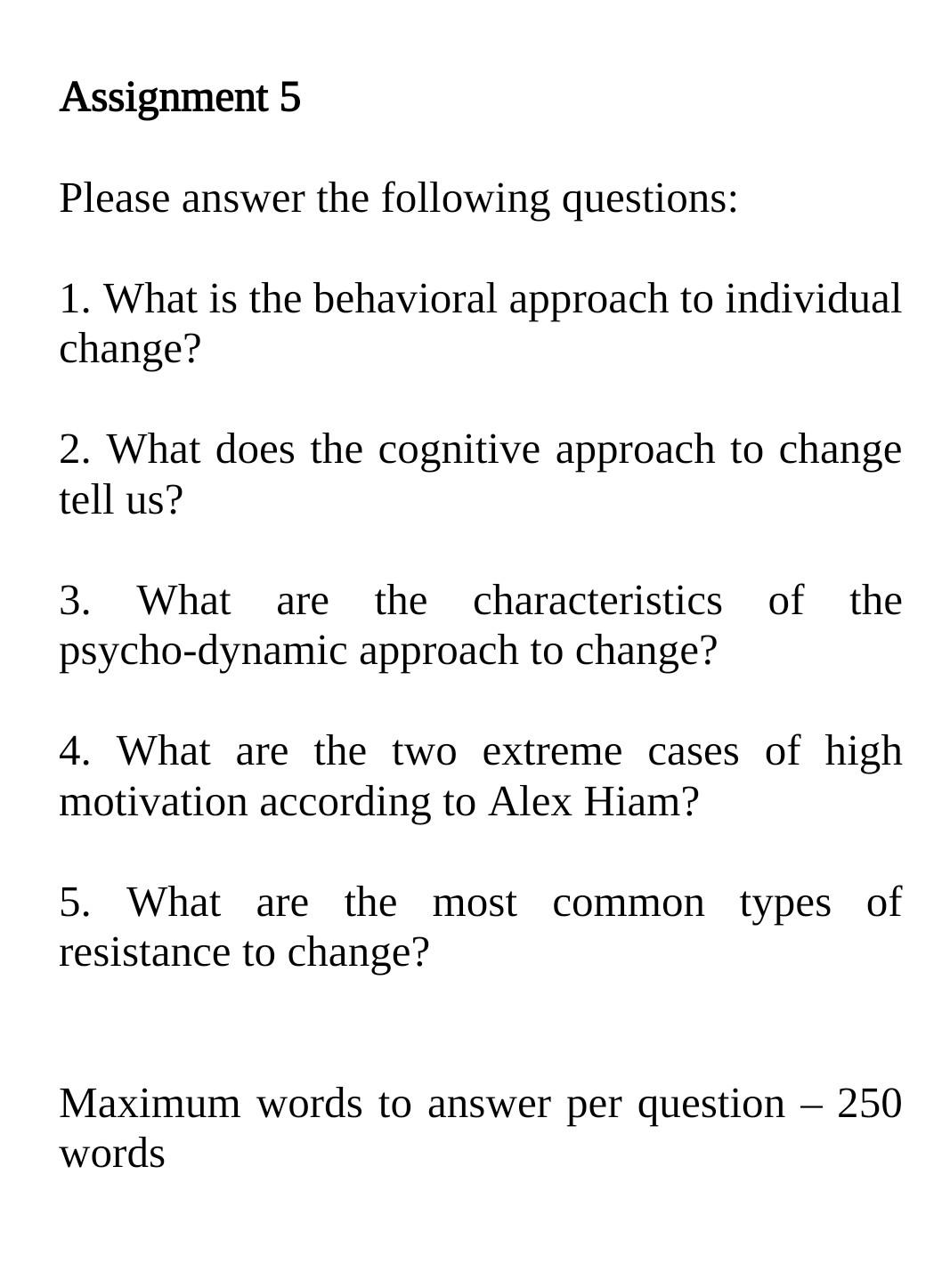 Solved Assignment 5 Please answer the following questions Chegg