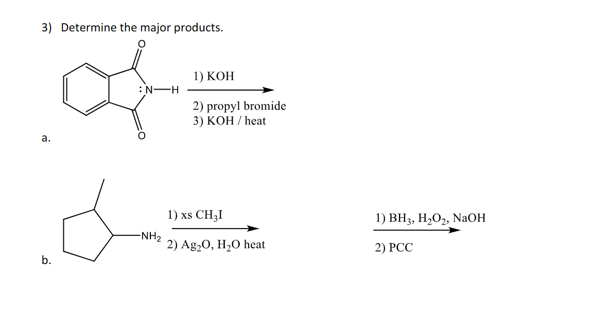 Solved Determine the major products.a.BH3,H2O2,NaOHPCC | Chegg.com