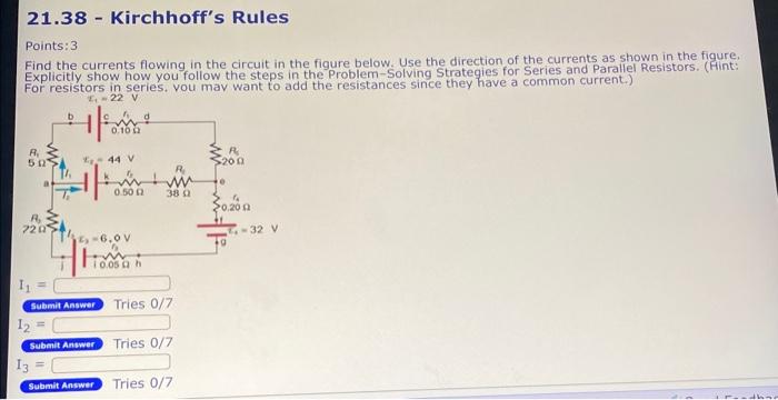 Solved Points: 3 Find the currents flowing in the circuit in | Chegg.com