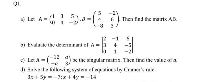 Solved Q1 5 5 6 6 6 2 1 3 A Let A 0 4 B 5 4 3022