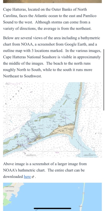 Solved A Pamlico Sound S B Hatteras Inlete Cape Hatteras