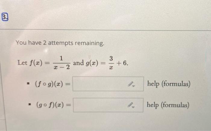 Solved You have 2 attempts remaining. Let f(x) = x2 – 3 and | Chegg.com