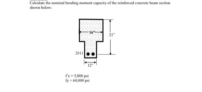 Solved Calculate the nominal bending moment capacity of the | Chegg.com