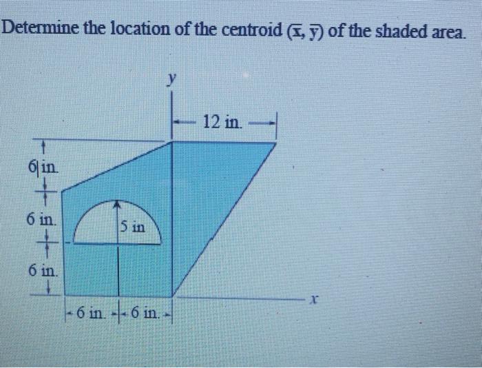 Solved Determine the location of the centroid (1, y) of the | Chegg.com