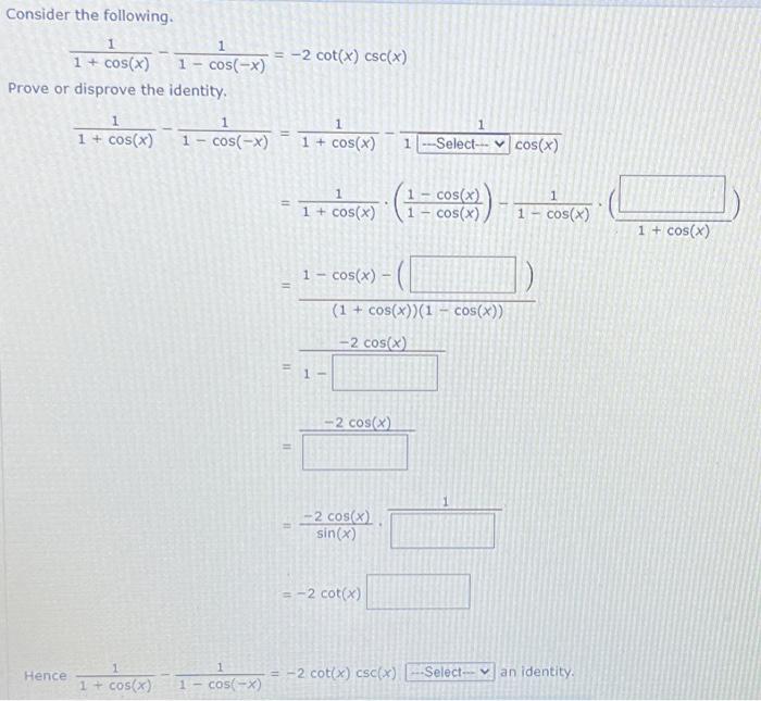Solved Consider the following. | Chegg.com