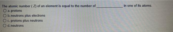 z atomic number is equal to