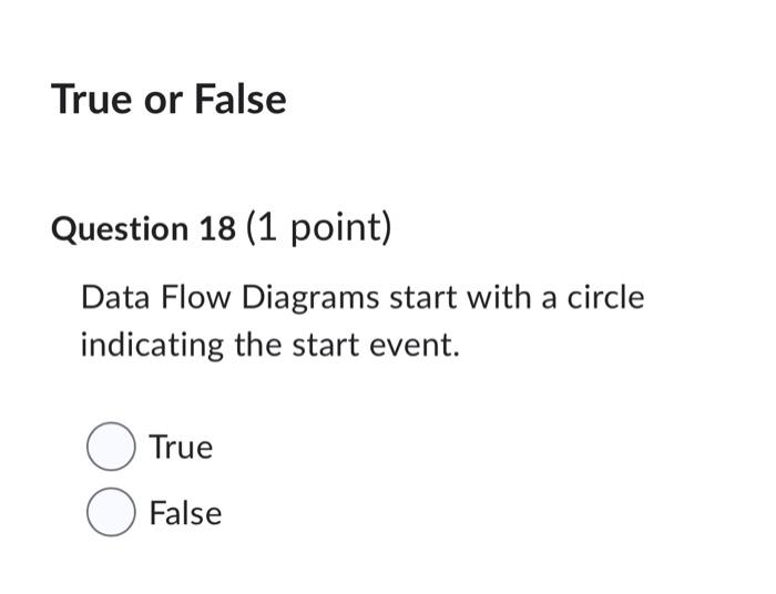 Solved True or False Question 18 (1 point) Data Flow | Chegg.com