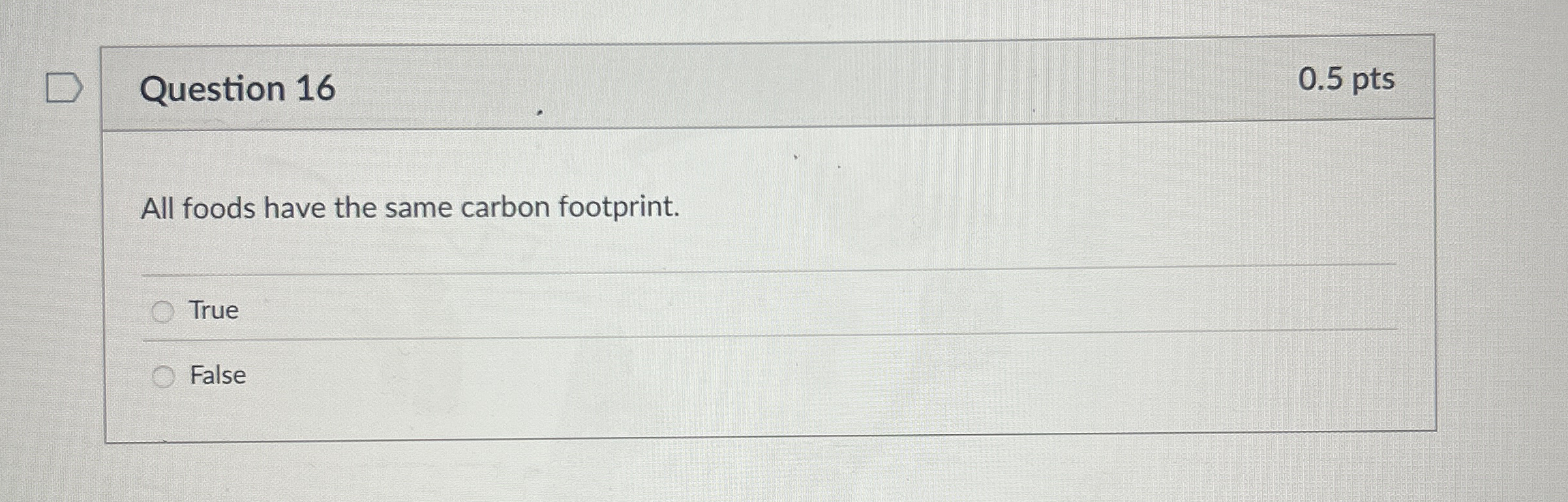 Solved Question 160.5 ﻿ptsAll foods have the same carbon | Chegg.com