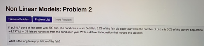 Solved Non Linear Models: Problem 1 Previous Problem Problem | Chegg.com