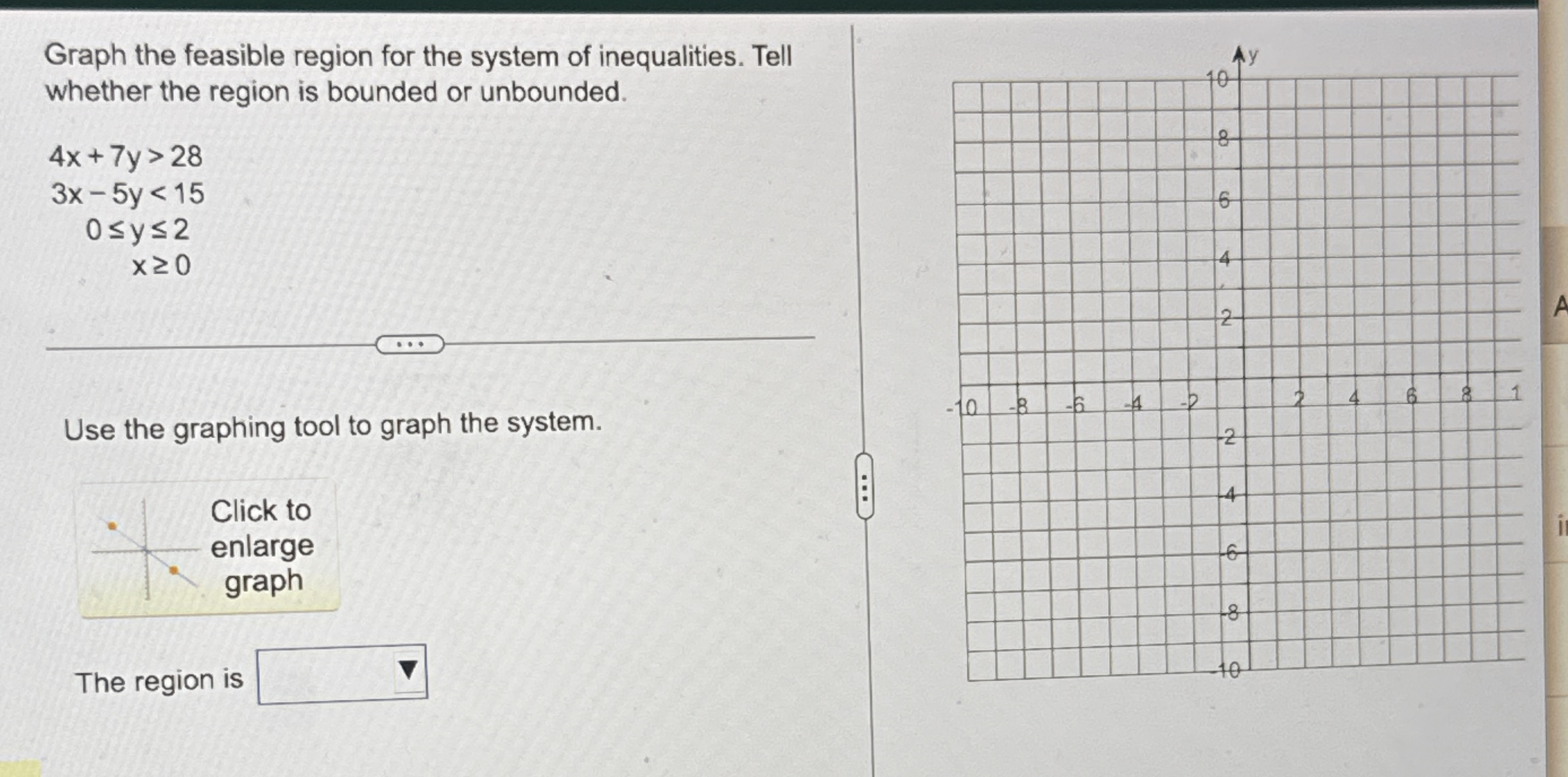 Solved Graph the feasible region for the system of | Chegg.com