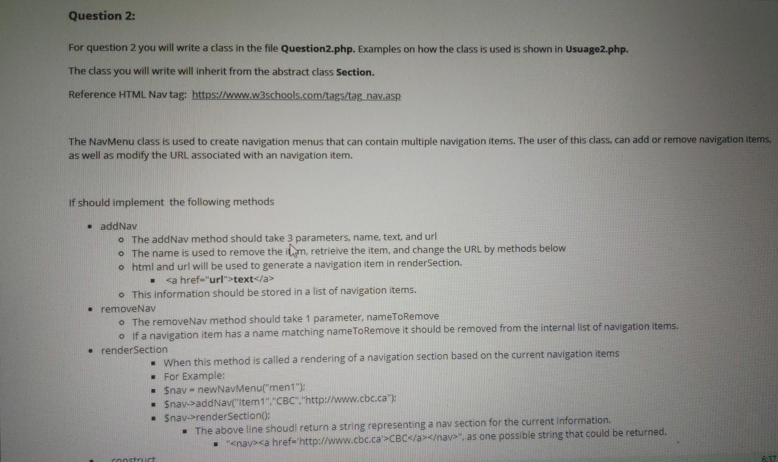 Question 2: For question 2 you will write a class in | Chegg.com